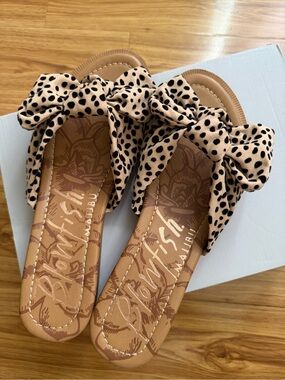 Preloved Blowfish Malibu Women's Leopard Knot Slide Sandals Size 9.5